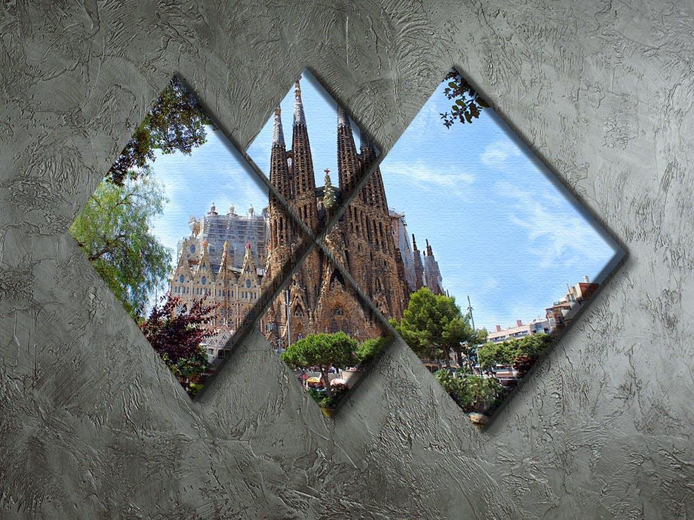 La Sagrada Familia 4 Square Multi Panel Canvas  - Canvas Art Rocks - 2