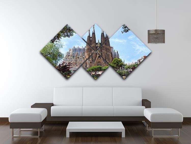 La Sagrada Familia 4 Square Multi Panel Canvas  - Canvas Art Rocks - 3