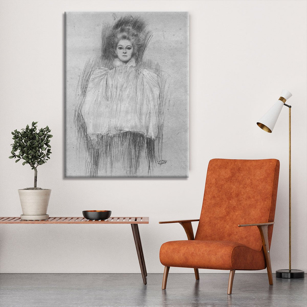 Lady in cape by Klimt Canvas Print or Poster
