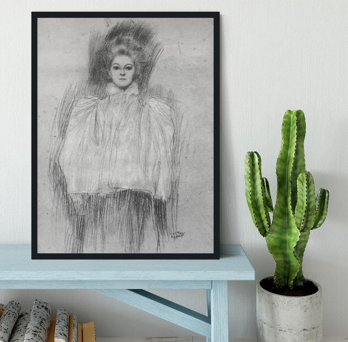 Lady in cape by Klimt Framed Print - Canvas Art Rocks - 2