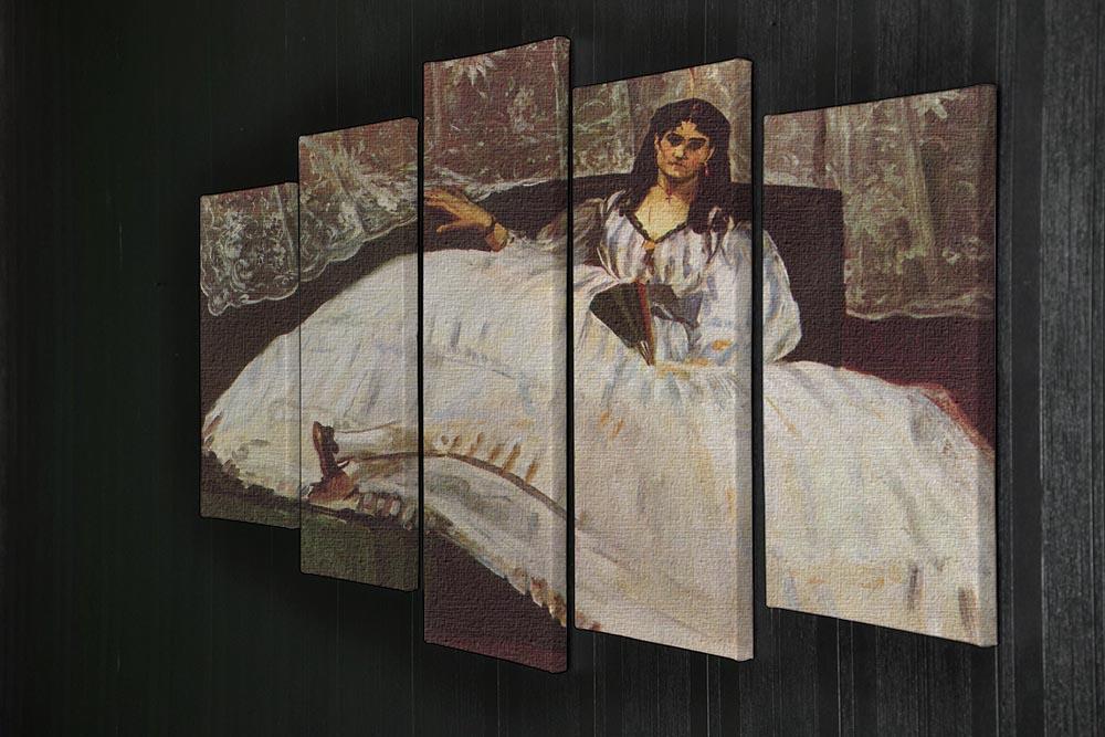 Lady with fan by Manet 5 Split Panel Canvas - Canvas Art Rocks - 2