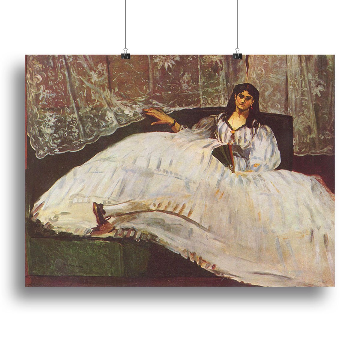 Lady with fan by Manet Canvas Print or Poster