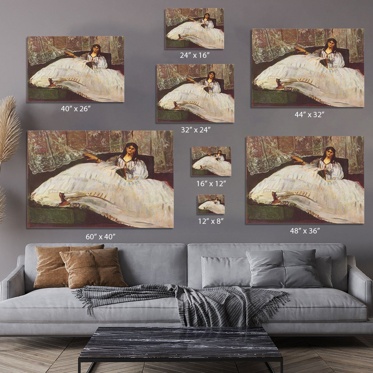 Lady with fan by Manet Canvas Print or Poster