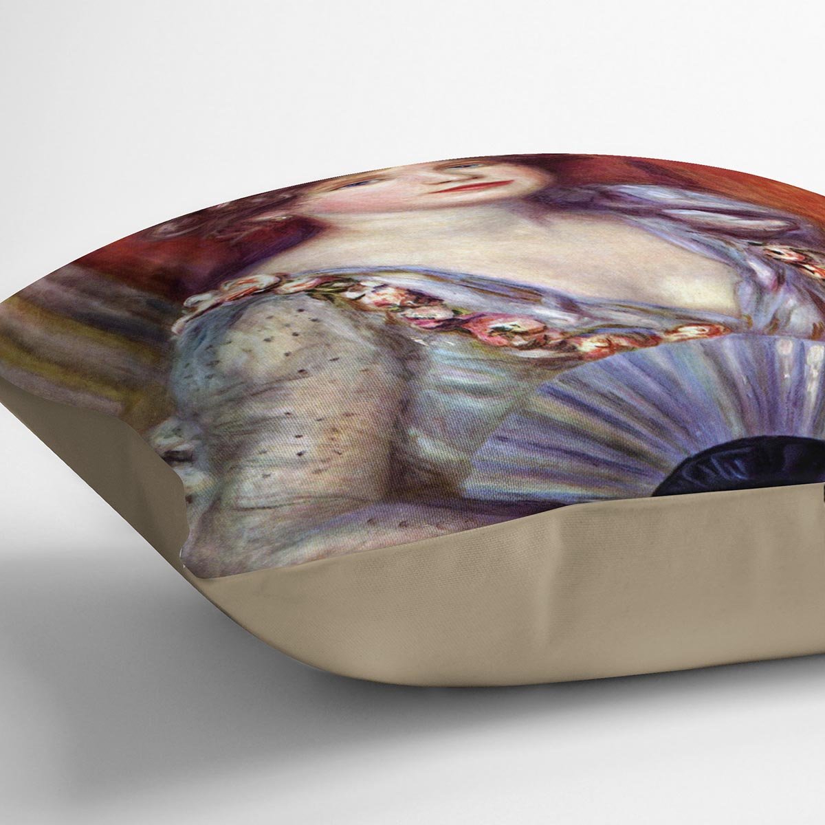 Lady with fan by Renoir Throw Pillow