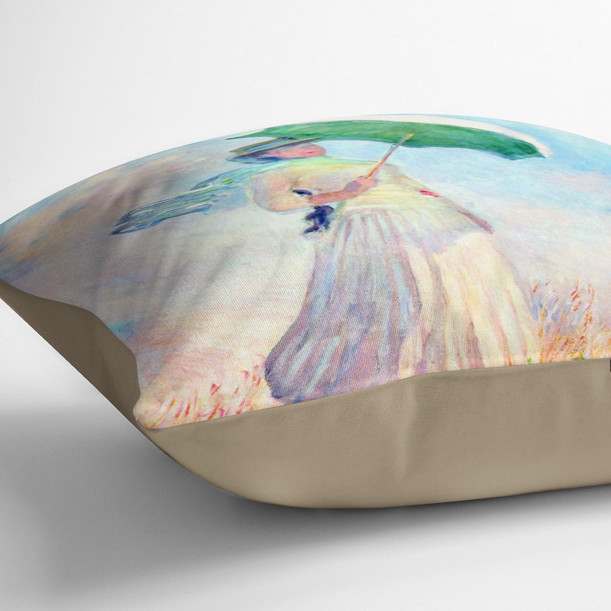 Lady with sunshade study by Monet Throw Pillow