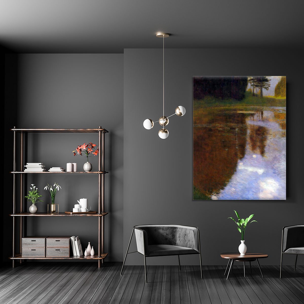 Lake in front of the Castle by Klimt Canvas Print or Poster