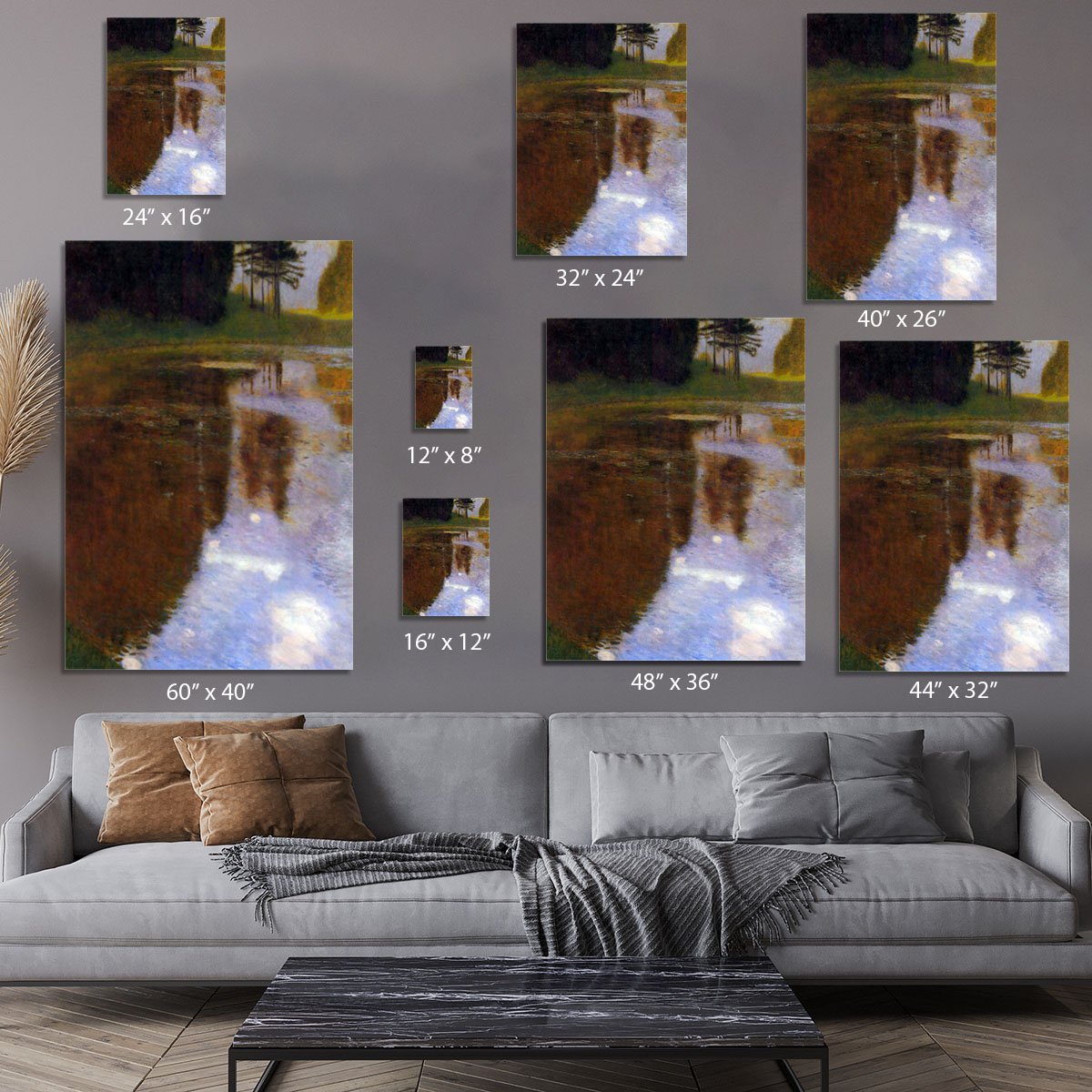 Lake in front of the Castle by Klimt Canvas Print or Poster
