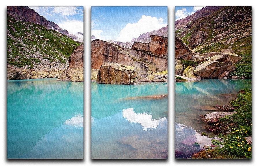 Lake mountains 3 Split Panel Canvas Print - Canvas Art Rocks - 1