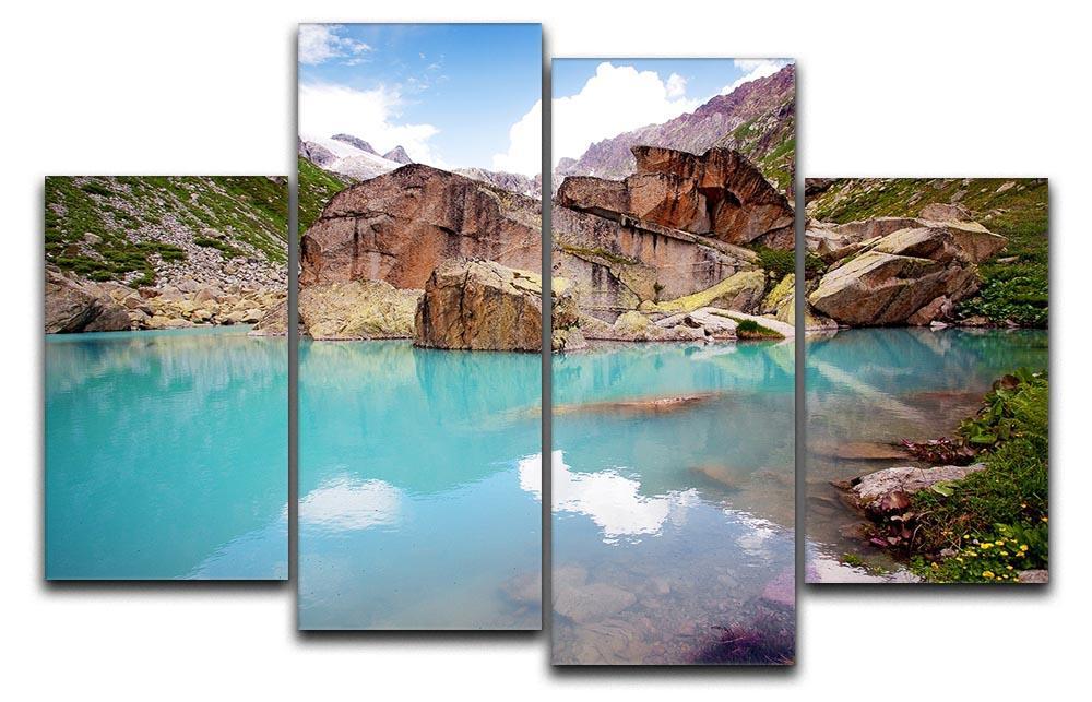 Lake mountains 4 Split Panel Canvas  - Canvas Art Rocks - 1