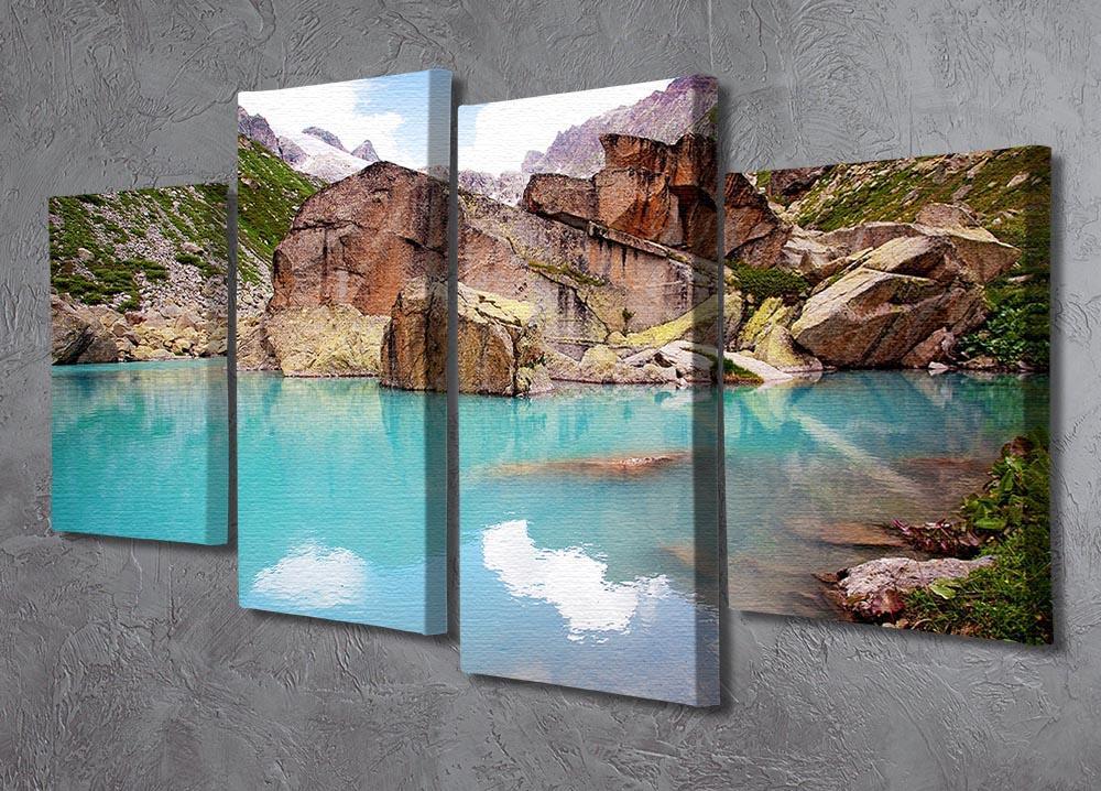 Lake mountains 4 Split Panel Canvas  - Canvas Art Rocks - 2
