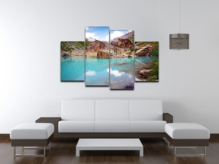 Lake mountains 4 Split Panel Canvas  - Canvas Art Rocks - 3