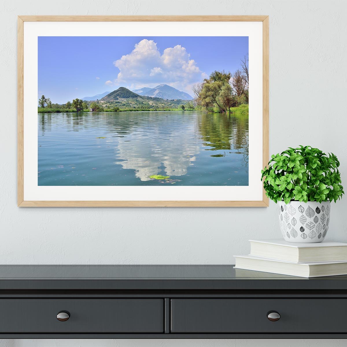 Lake of Posta Fibreno Framed Print - Canvas Art Rocks - 3