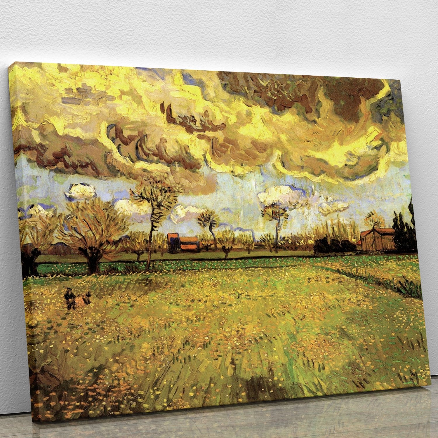 Landscape Under a Stormy Sky by Van Gogh Canvas Print or Poster