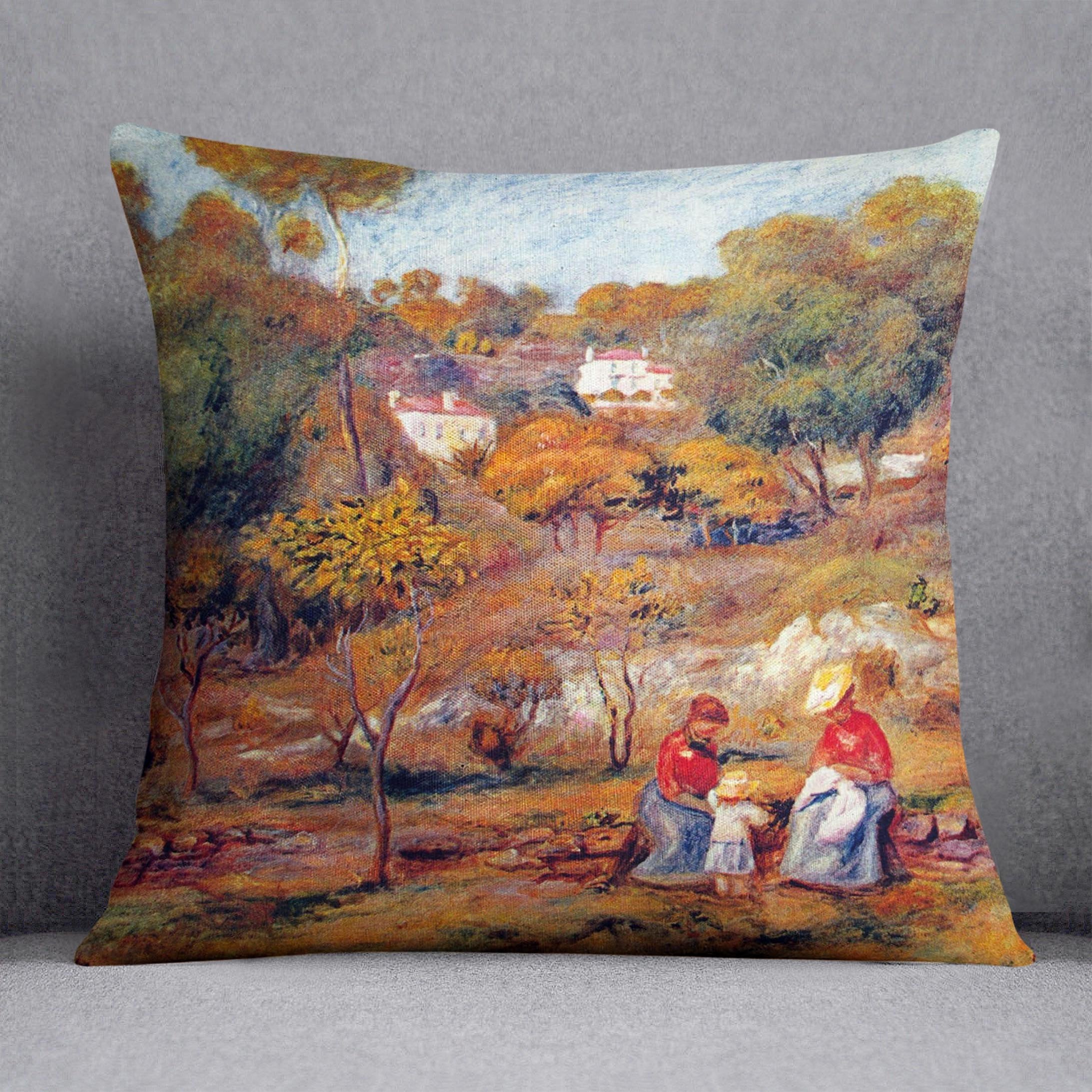 Landscape at Cagnes by Renoir Throw Pillow