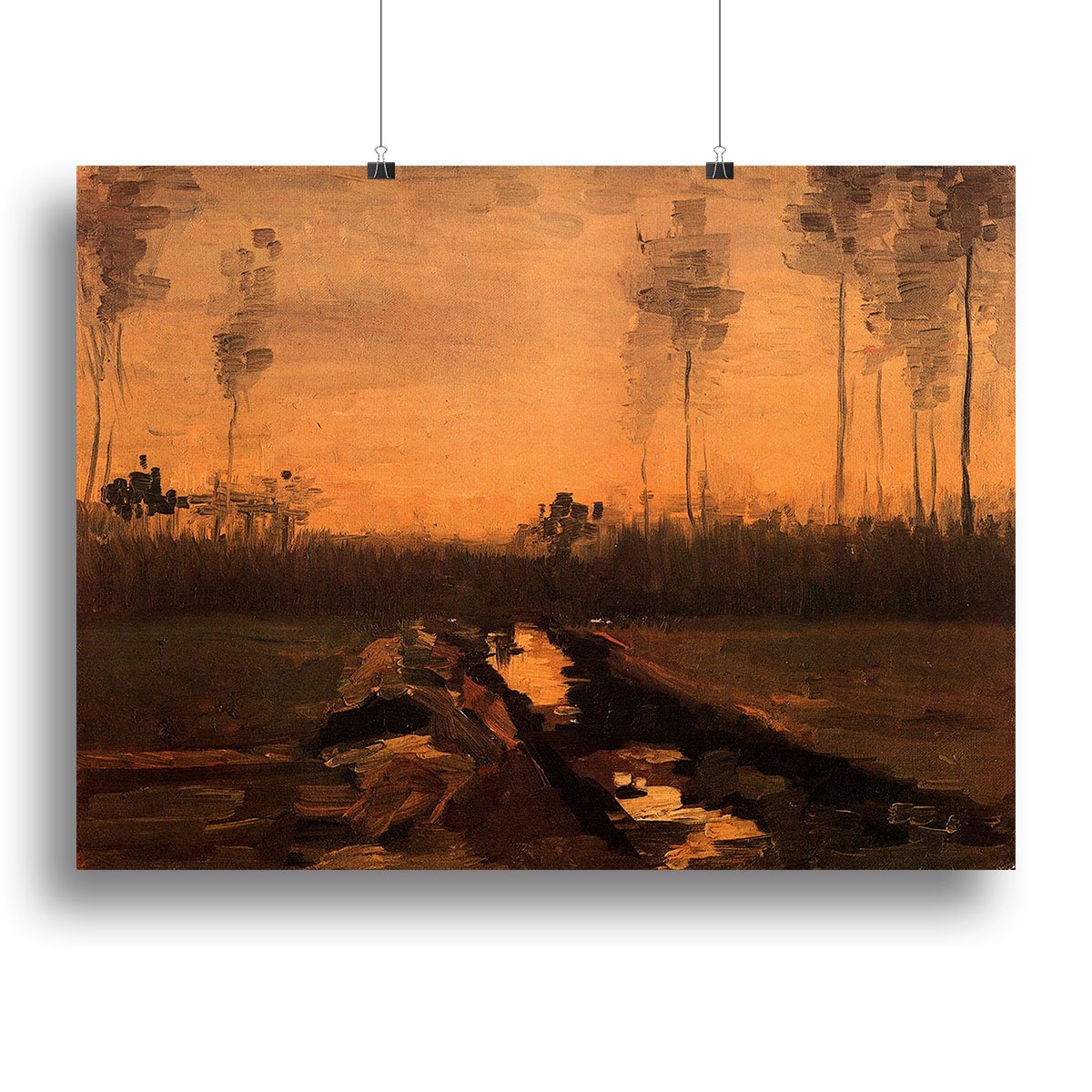 Landscape at Dusk by Van Gogh Canvas Print or Poster