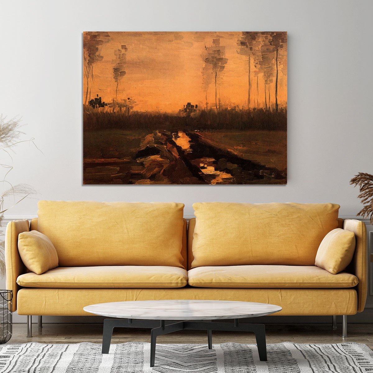Landscape at Dusk by Van Gogh Canvas Print or Poster