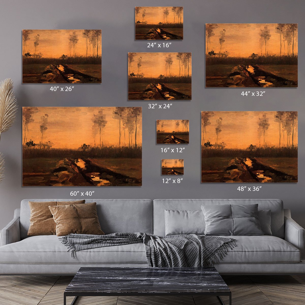 Landscape at Dusk by Van Gogh Canvas Print or Poster