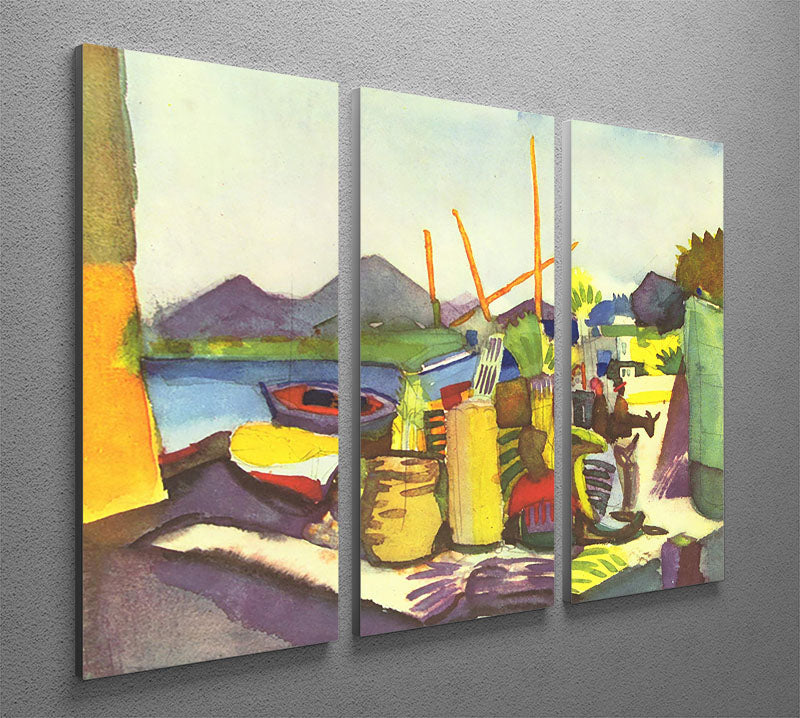 Landscape at Hammamet by Macke 3 Split Panel Canvas Print - Canvas Art Rocks - 2