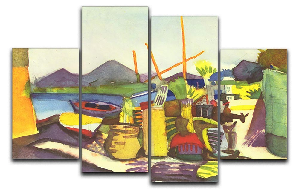 Landscape at Hammamet by Macke 4 Split Panel Canvas - Canvas Art Rocks - 1