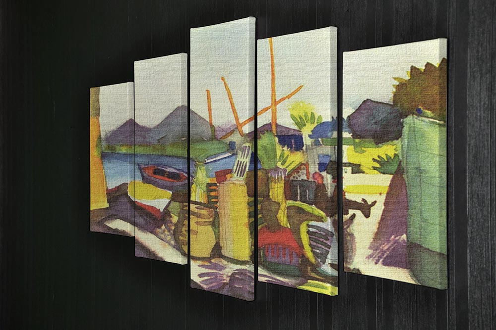 Landscape at Hammamet by Macke 5 Split Panel Canvas - Canvas Art Rocks - 2