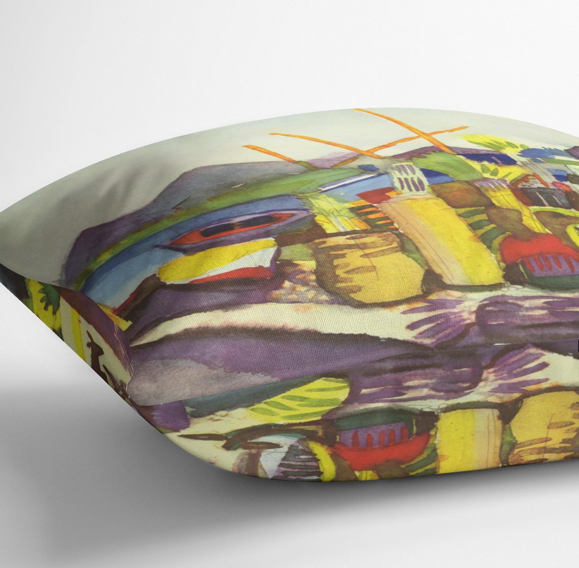 Landscape at Hammamet by Macke Cushion - Canvas Art Rocks - 3