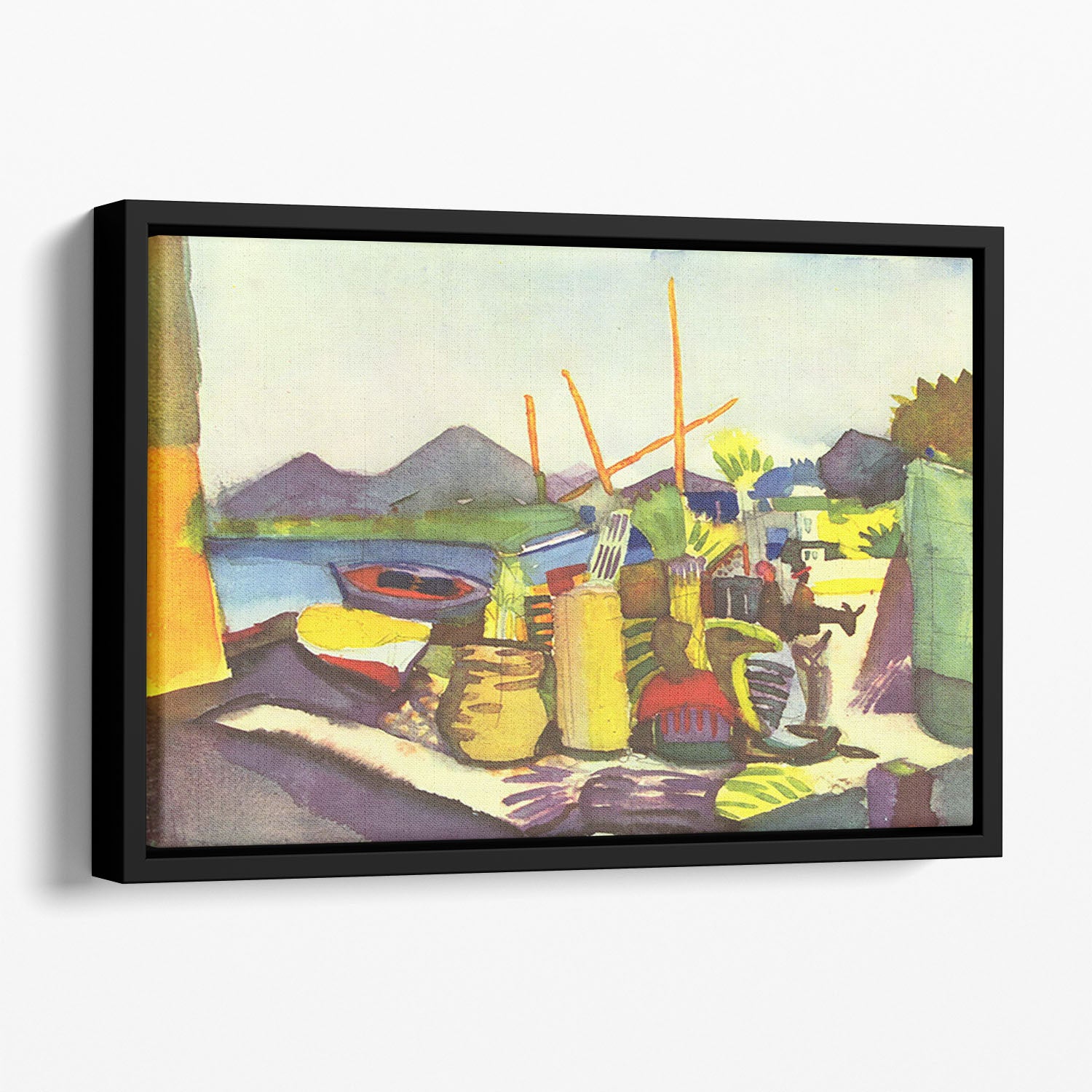 Landscape at Hammamet by Macke Floating Framed Canvas - Canvas Art Rocks - 1