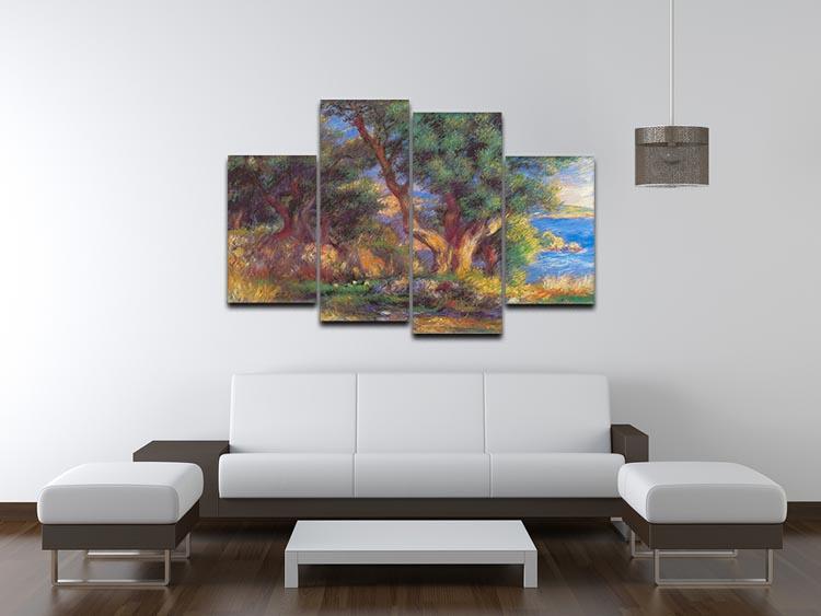 Landscape in Menton by Renoir 4 Split Panel Canvas - Canvas Art Rocks - 3