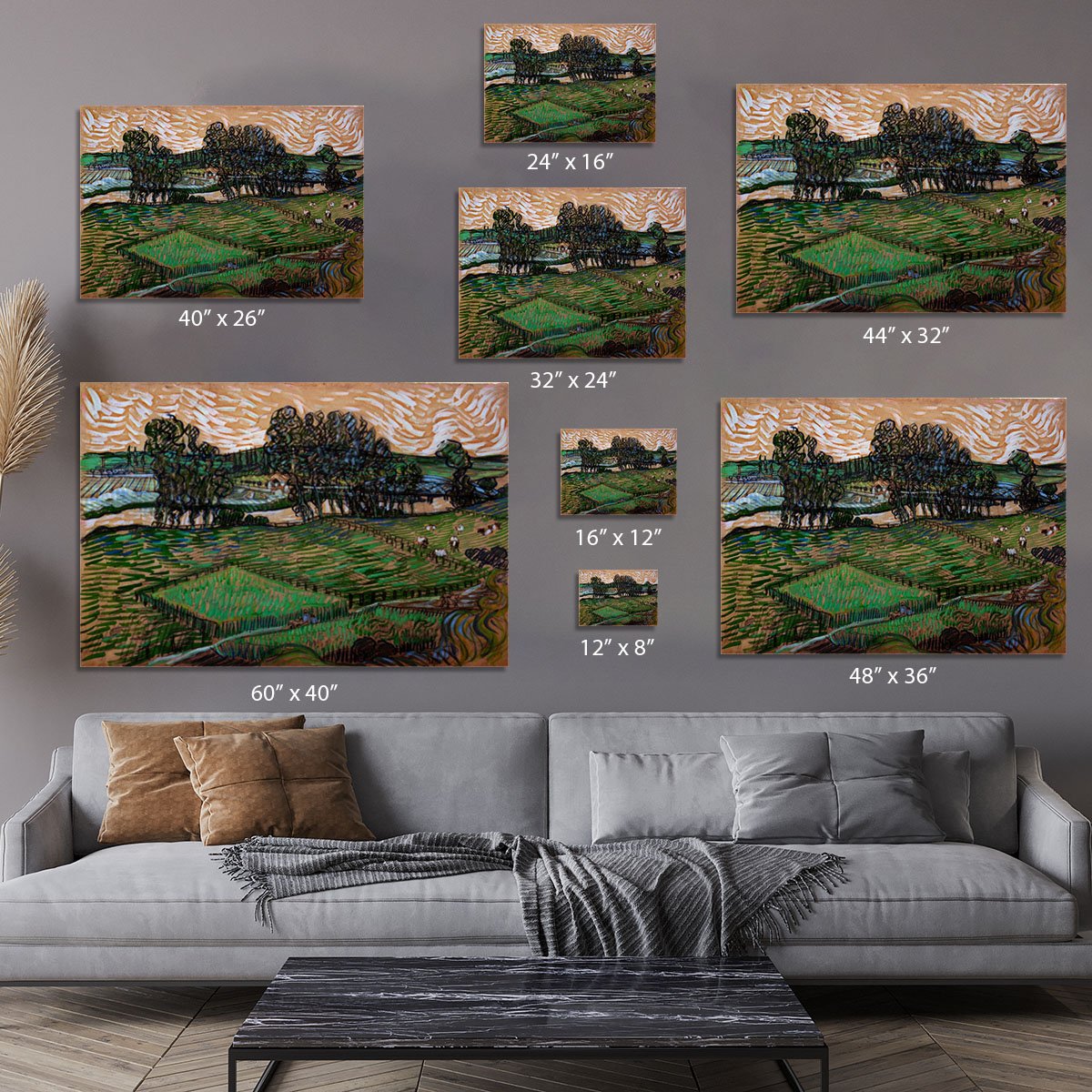 Landscape with Bridge across the Oise by Van Gogh Canvas Print or Poster