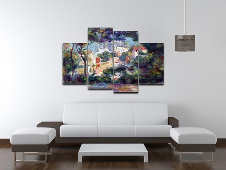 Landscape with a view of the Sacred Heart by Renoir 4 Split Panel Canvas - Canvas Art Rocks - 3