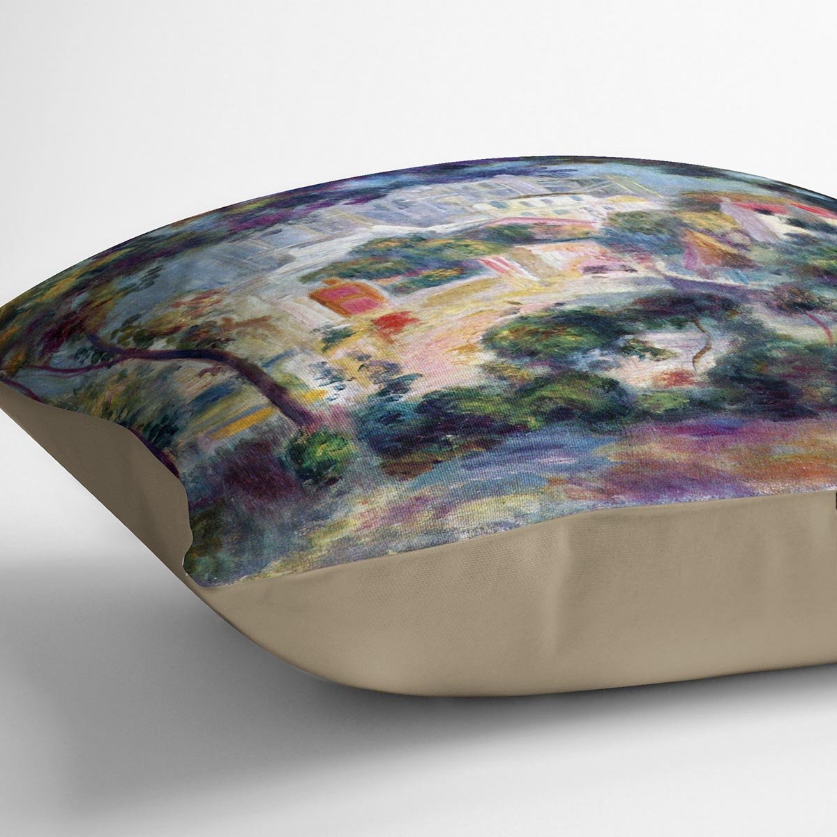 Landscape with a view of the Sacred Heart by Renoir Throw Pillow