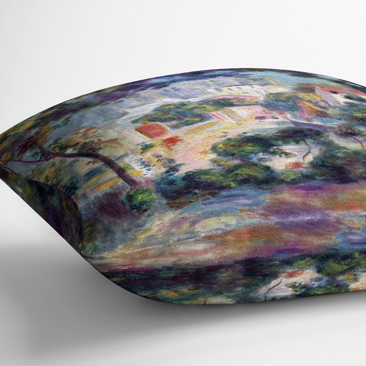 Landscape with a view of the Sacred Heart by Renoir Throw Pillow