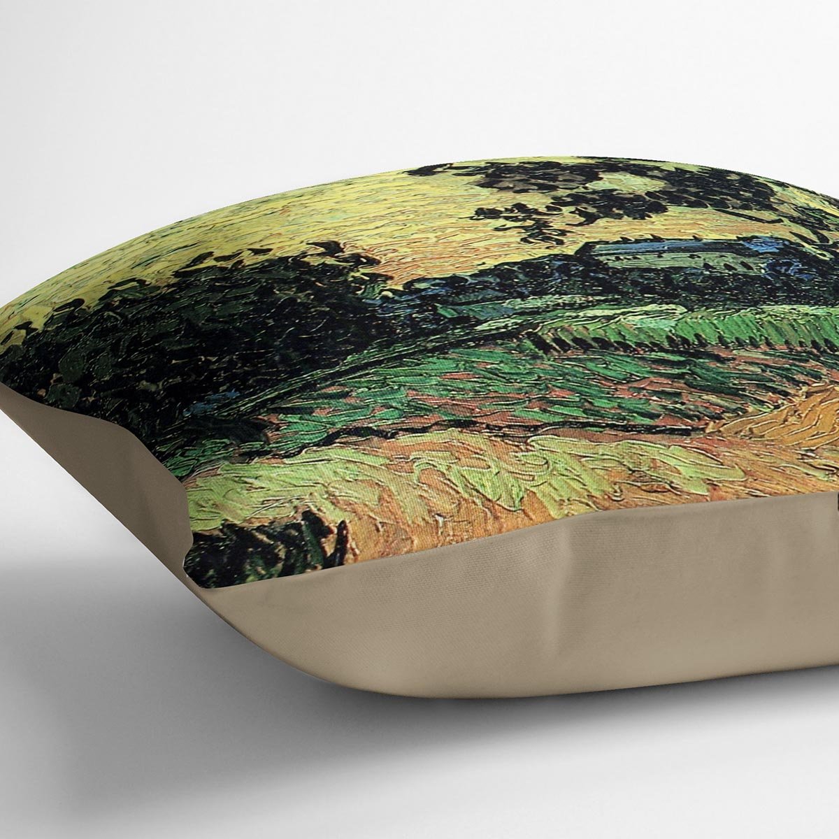 Landscape with the Chateau of Auvers at Sunset by Van Gogh Throw Pillow