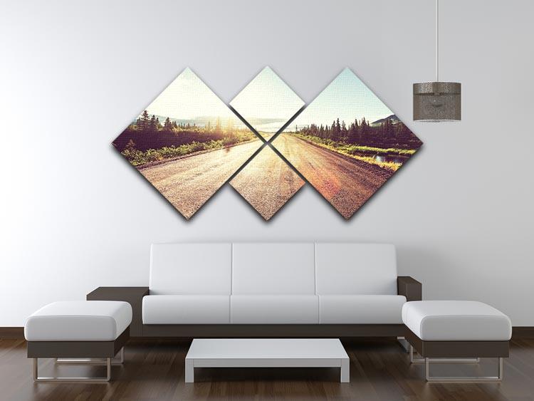 Landscapes on Denali highway 4 Square Multi Panel Canvas  - Canvas Art Rocks - 3