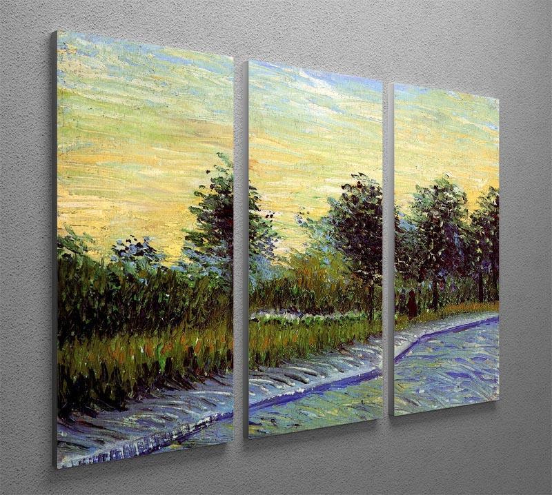 Lane in Voyer d Argenson Park at Asnieres by Van Gogh 3 Split Panel Canvas Print - Canvas Art Rocks - 4