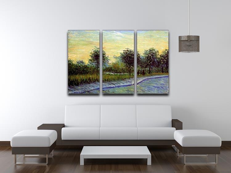 Lane in Voyer d Argenson Park at Asnieres by Van Gogh 3 Split Panel Canvas Print - Canvas Art Rocks - 4