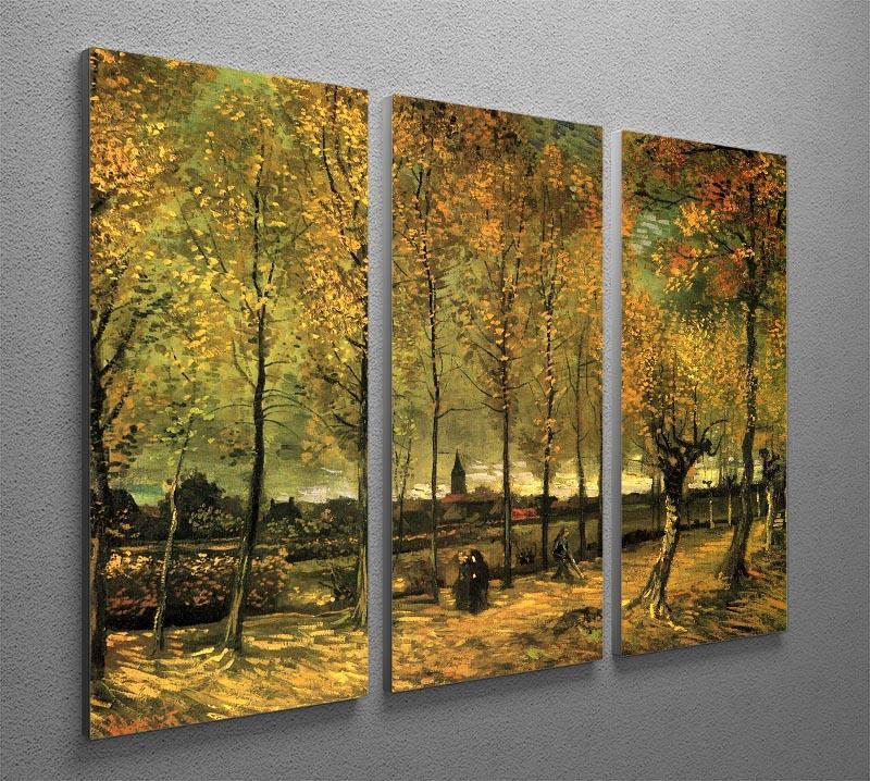 Lane with Poplars by Van Gogh 3 Split Panel Canvas Print - Canvas Art Rocks - 4