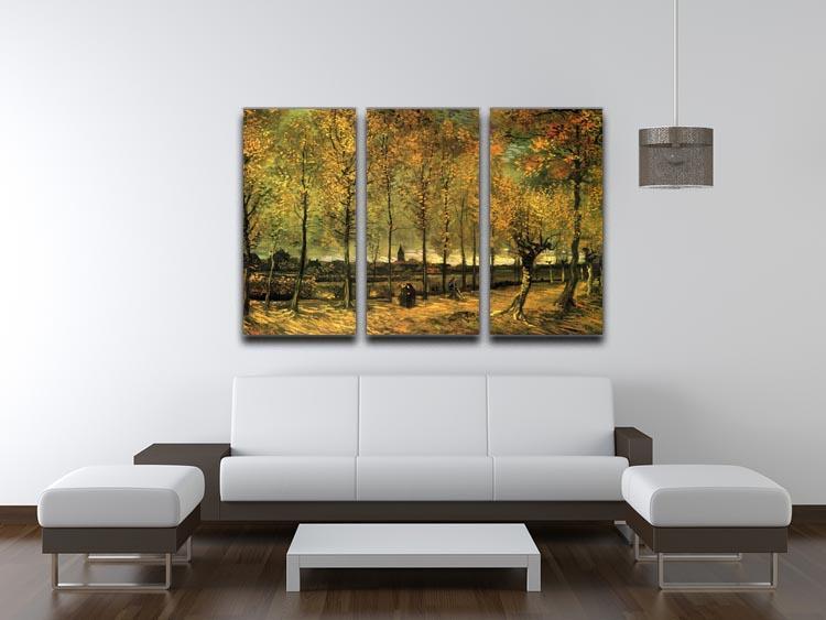 Lane with Poplars by Van Gogh 3 Split Panel Canvas Print - Canvas Art Rocks - 4