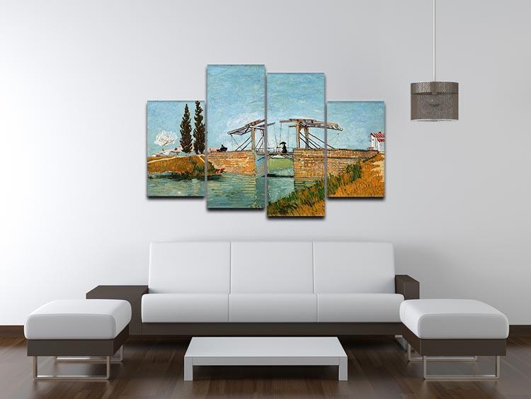 Langlois Bridge by Van Gogh 4 Split Panel Canvas - Canvas Art Rocks - 3