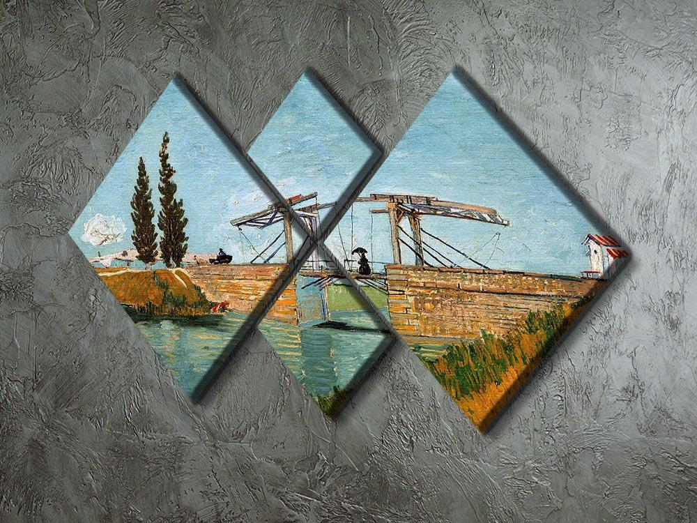 Langlois Bridge by Van Gogh 4 Square Multi Panel Canvas - Canvas Art Rocks - 2