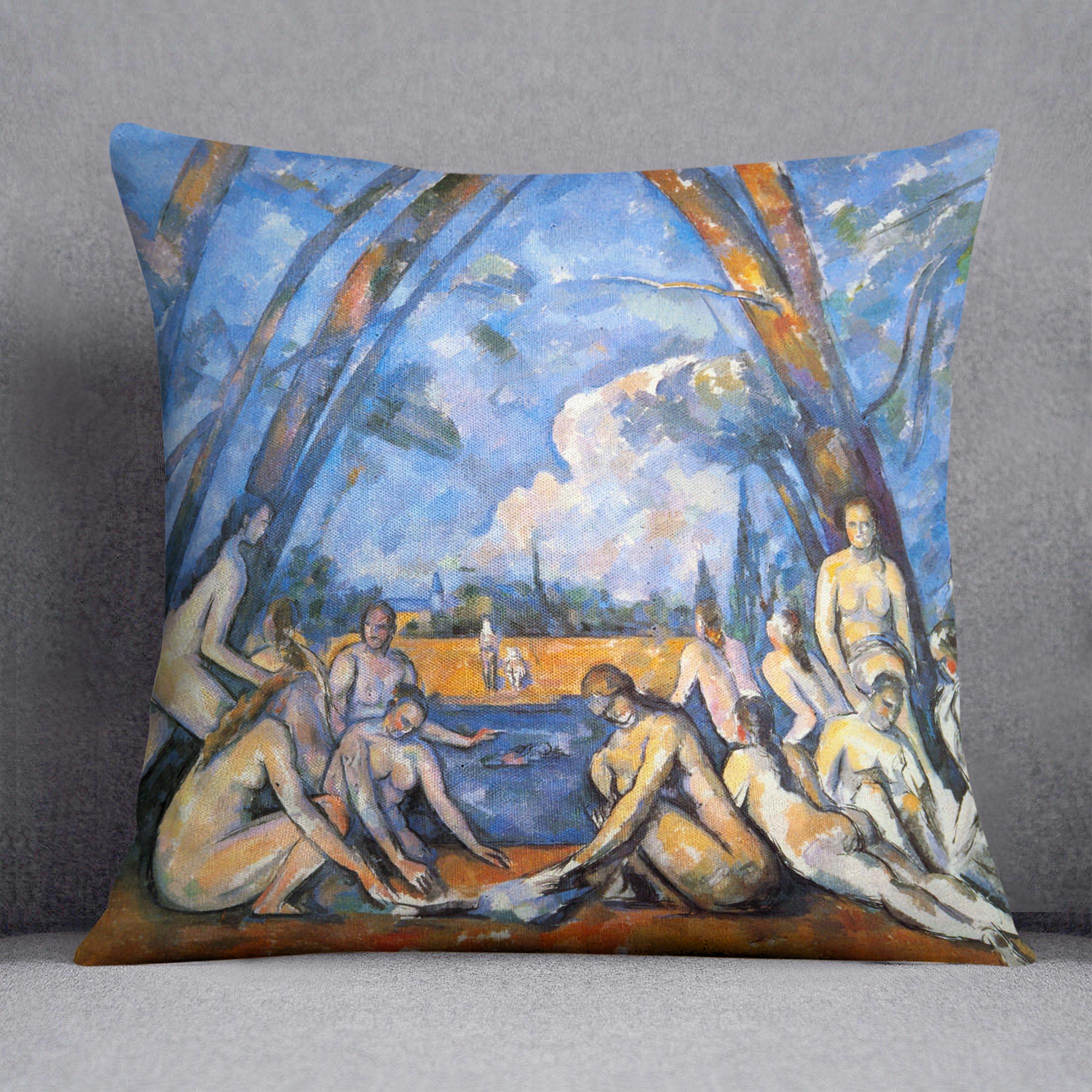 Large Bathers 2 by Cezanne Cushion - Canvas Art Rocks - 1