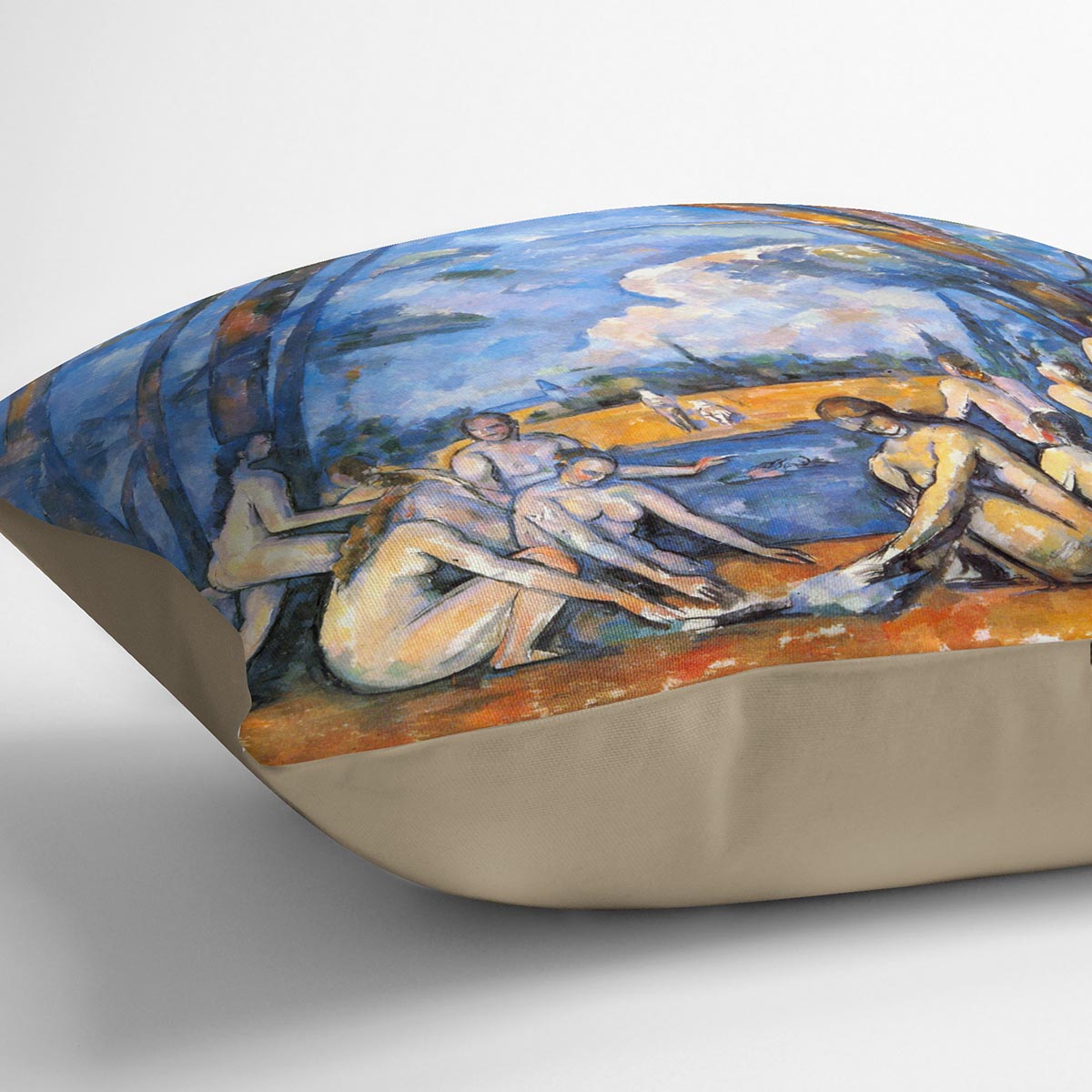 Large Bathers 2 by Cezanne Cushion - Canvas Art Rocks - 2