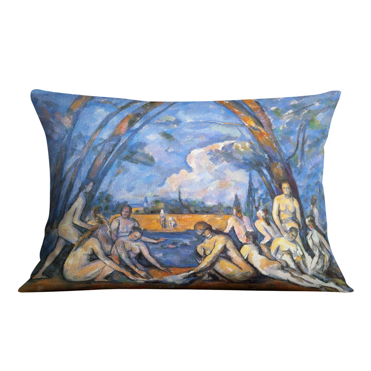 Large Bathers 2 by Cezanne Cushion - Canvas Art Rocks - 4