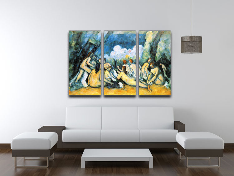 Large Bathers by Cezanne 3 Split Panel Canvas Print - Canvas Art Rocks - 3