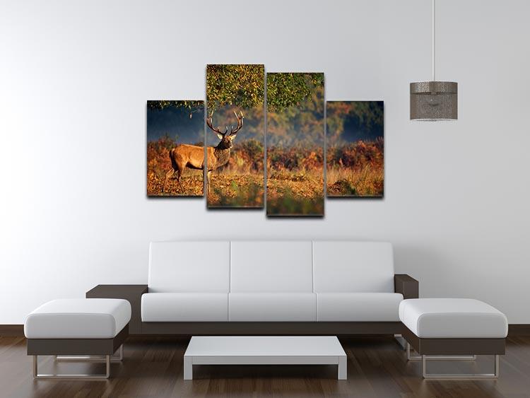 Large red deer stag in autumn 4 Split Panel Canvas - Canvas Art Rocks - 3