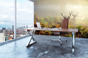 Large red deer stag in mist Wall Mural Wallpaper - Canvas Art Rocks - 3