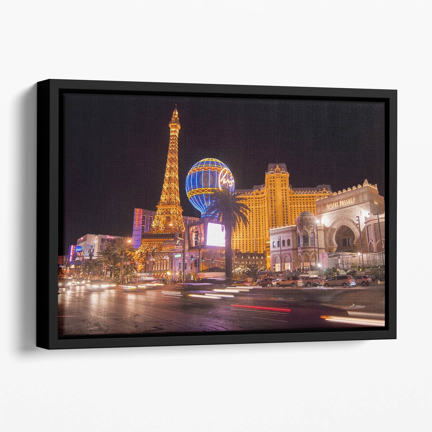 Las Vegas Blvd at Flamingo Floating Framed Canvas