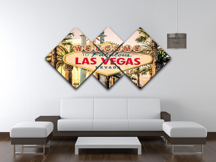 Las Vegas Welcomes You 4 Square Multi Panel Canvas  - Canvas Art Rocks - 3