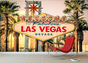 Las Vegas Welcomes You Wall Mural Wallpaper - Canvas Art Rocks - 2