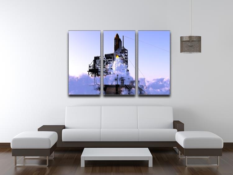 Launch a spacecraft into space 3 Split Panel Canvas Print - Canvas Art Rocks - 3