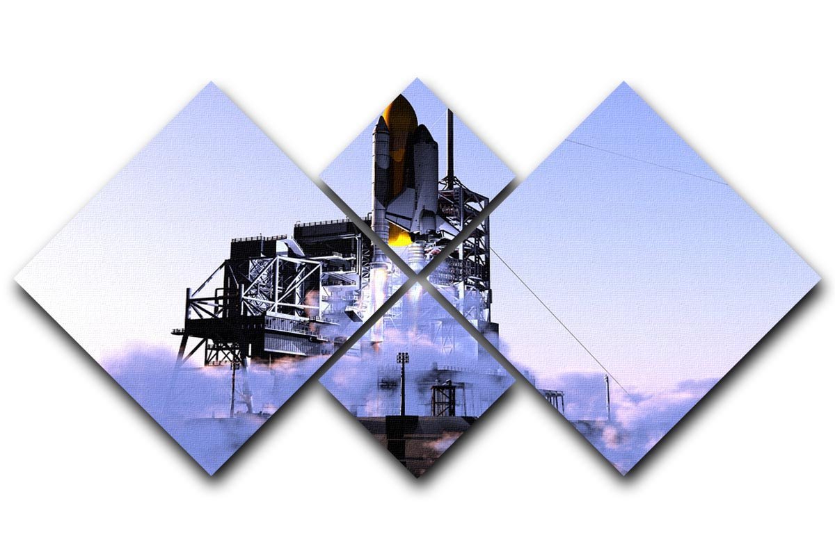 Launch a spacecraft into space 4 Square Multi Panel Canvas  - Canvas Art Rocks - 1
